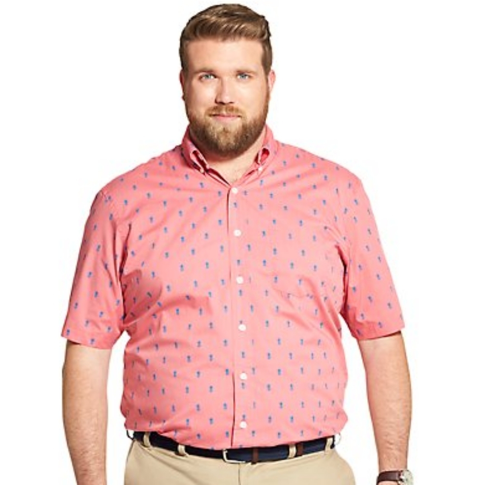 Men's Big & Tall Pineapple Button Down Shirt 3XLT